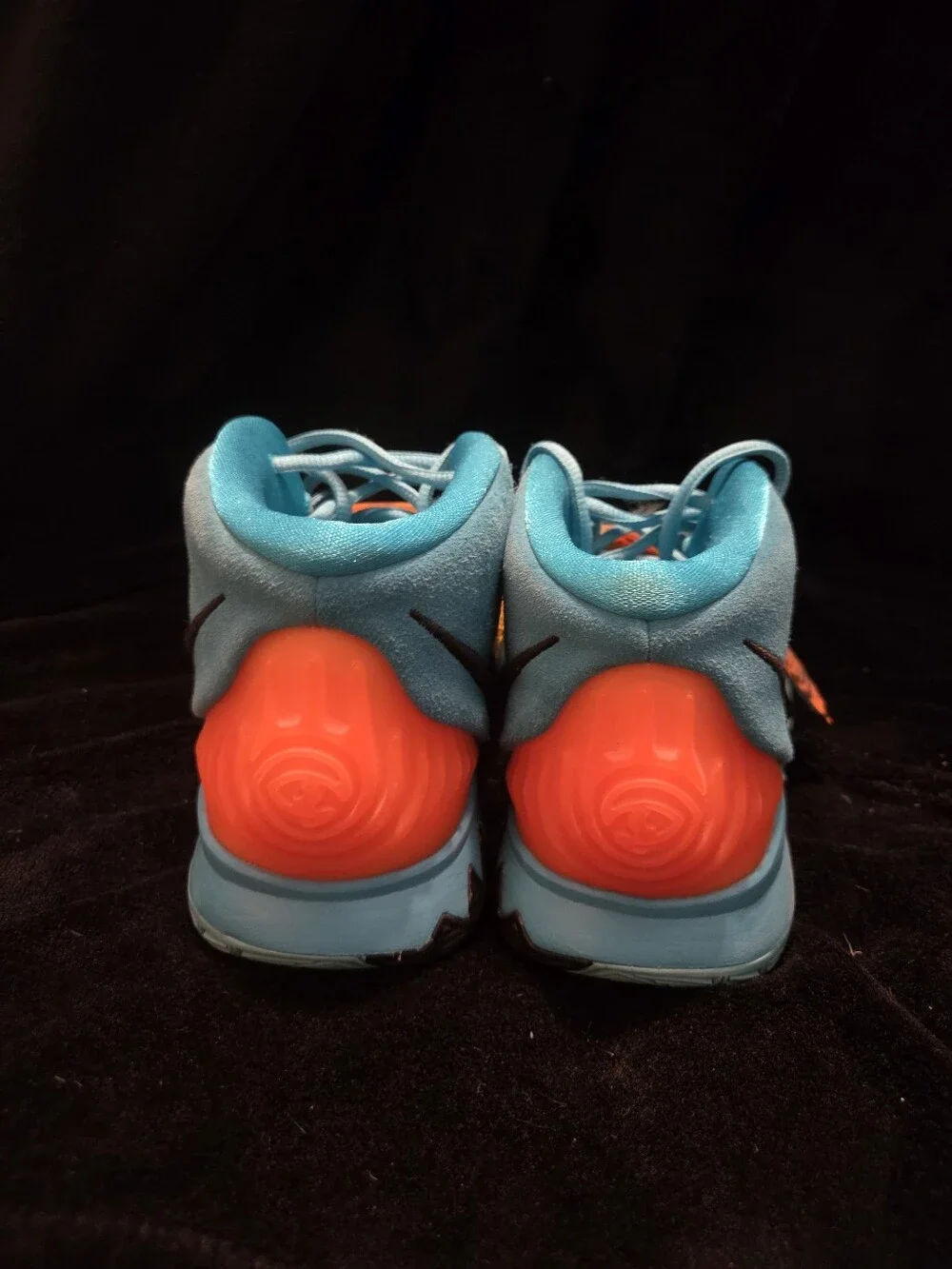 Nike Teal High-Top Shoes with Neon Orange Leopard Strap
